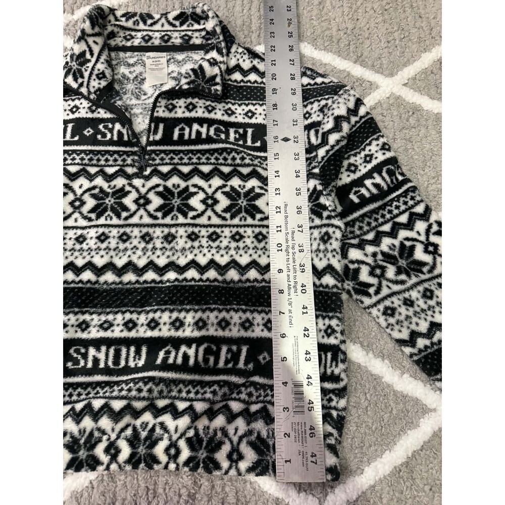 Black and White "Snow Angel" Winter Fleece Pullover